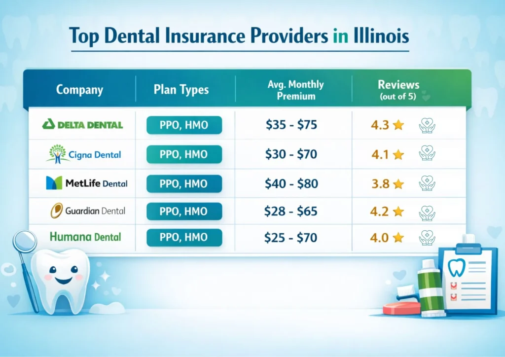PPO and HMO Dental Insurance Companies in Illinois