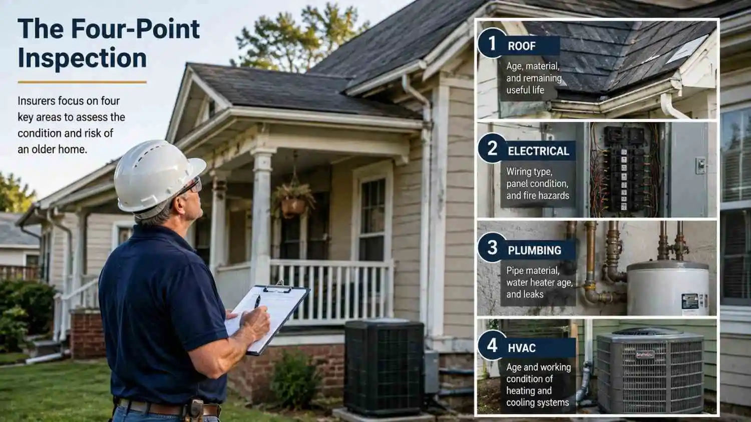 home insurance inspection of an older home covering the roof